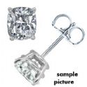 Cushion cut diamond stud earrings