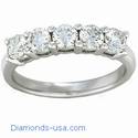 1 carat five round diamonds anniversary ring