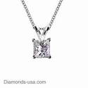Solitaire pendant for princess cut diamonds
