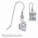 French wire hinged earrings,Emerald
