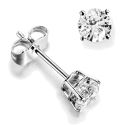 Round  diamond stud earrings.