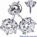 Flower designers stud earrings, 6 prongs