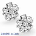 Flower designers earrings, 1 carat diamonds