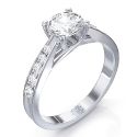 Criss Cross (The Lucida) engagement ring, with side diamonds, settings