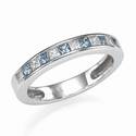 Wedding ring eith Diamonds and Aquamarines
