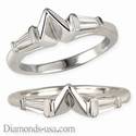 Wedding ring  with Tapered Baguettes Diamonds