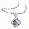 Solitaire Pendant for Asscher cut diamonds