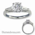 Two side tapered Baguettes diamond ring
