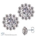 Cluster diamond stud earrings