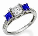 Crisscross (The Lucide) Three stone diamond ring