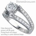 Split band engagement ring with round diamonds