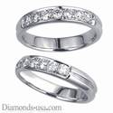 Grooved Wedding ring, 3.7mm, 0.26 carat diamonds