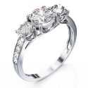 3 stone diamond ring settings with side diamonds