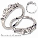 0.55 carats three diamond Baguettes wedding ring.