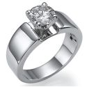 wide solitaire engagement ring