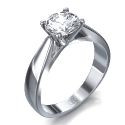 Wide Cathedral solitaire engagement ring