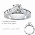 Sides 0.50 carats round diamonds, engagement ring