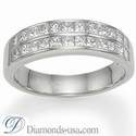 Wedding ring, 1 carat Princess diamonds