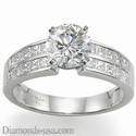 Engagement ring with side Princess diamonds