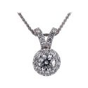The Halo diamonds Pendant 3/4 carat sides.