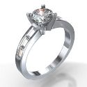 Baguette diamonds engagement ring