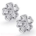 Flower diamond earrings, 0.55 carats