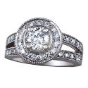 Engagement ring settings, split band with diamonds