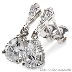 Picture of Stud and drop Pear shape diamond earrings