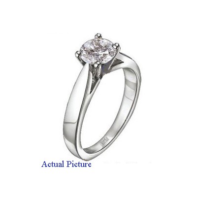 Wide Cathedral solitaire engagement ring