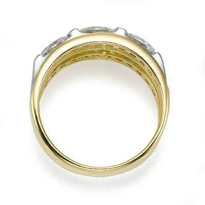 Designers three stones oval diamond ring