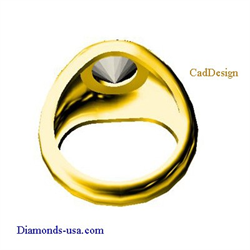 Picture of Men ring for round diamonds