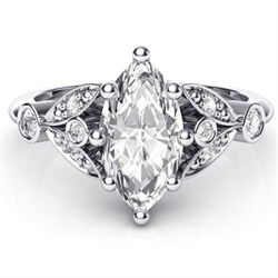Picture of Victorian style Marquise engagement ring, Low or High Profile 