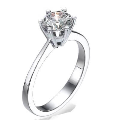Nuevo anillo de compromiso de diamantes con punta de cabeza de Martini
