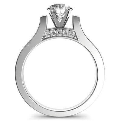 Designers Cathedral engagement ring with side stones