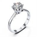 Solitaire engagement ring, Martini shape with 6 prongs