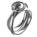 Bezel set solitaire ring with wedding band included
