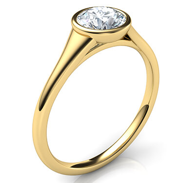 Sleek and elegant low profile engagement ring for rounds-Beyonce