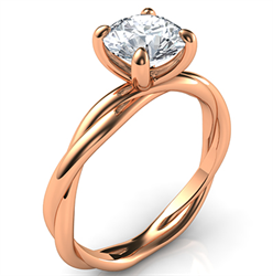 Picture of Crystal, the rope Rose Gold solitaire engagement ring for all shapes