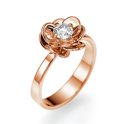 Picture of Rose gold Viola flower engagement ring