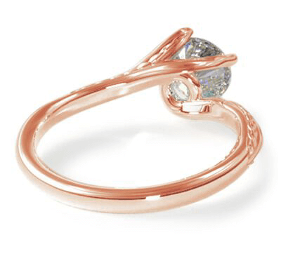  Rose Gold Vintage style wheet motif solitaire engagement ring