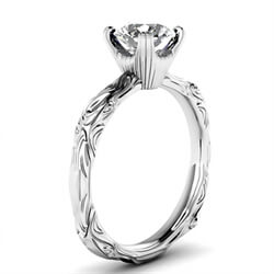 Picture of  Solitaire Leaf motif  engagement ring-Nancy