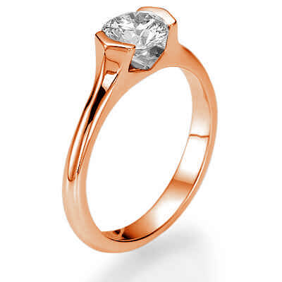 Low Profile Tension solitaire Engagement ring 