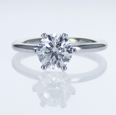 Engagement ring, 2 mm with 6 prongs Novo style head