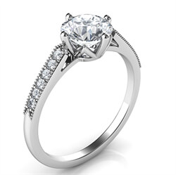 Picture of Low Profile  engagement ring with side diamonds-Sandra