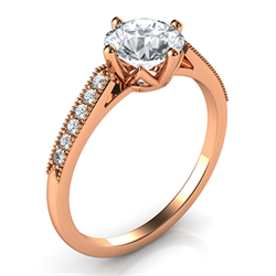 Picture of Rose Gold Delicate band engagement ring-Sandra