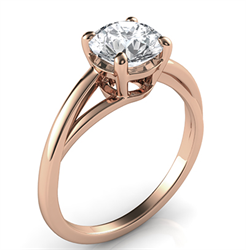 Picture of Solitaire engagement ring with a twist, Margaret, in Rose Gold