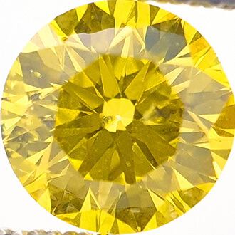 0.9 Carats, Round Diamond with Ideal Cut,Vivid Yellow Color, SI1 