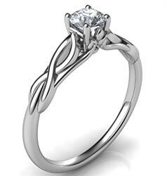 Picture of , 0.25 carat Leaf motif infinity Solitaire engagement ring