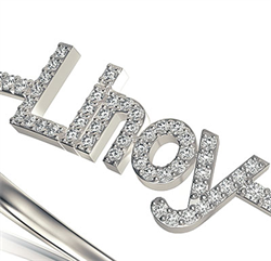 Picture of Your name with diamonds bangle. 1 carat high quality diamonds