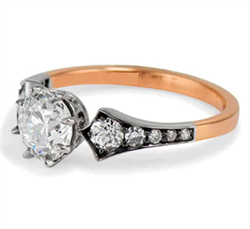 Picture of Low Profile Vintage replica engagement ring for rounds, Pears and Ovals
